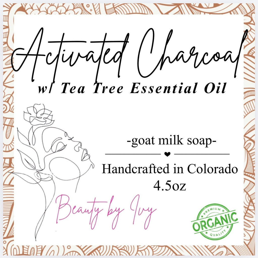 Activated Charcoal w/ Tea Tree Oil Soap - Beauty by Ivy Organic Skin Care